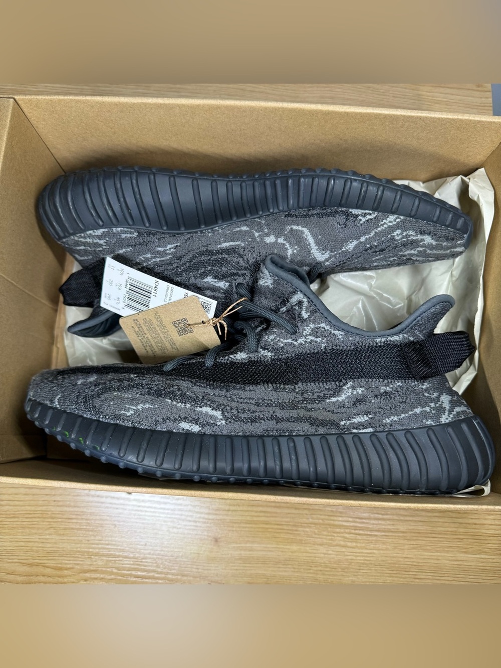 Yeezy 350 Boost V2 Dark Gray Knit Sneakers - Picture 2 of 11